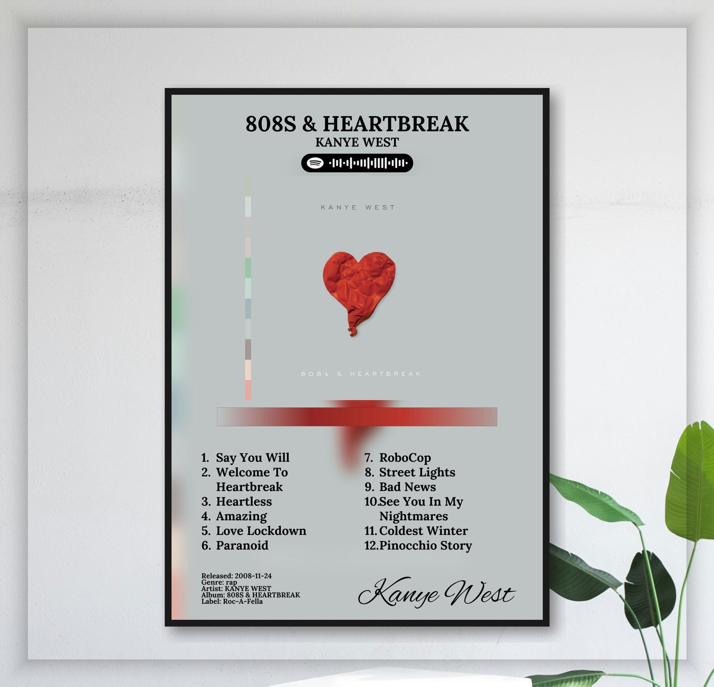 808'S & Heartbreak - Wall Mockup