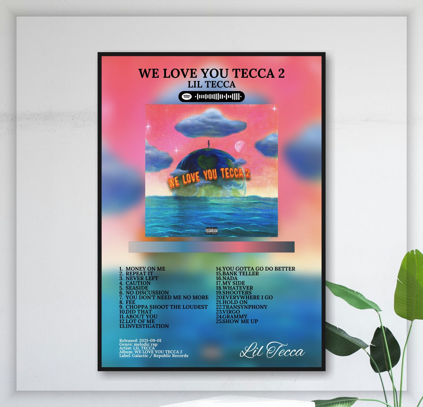 We Love You Tecca - Wall Mockup