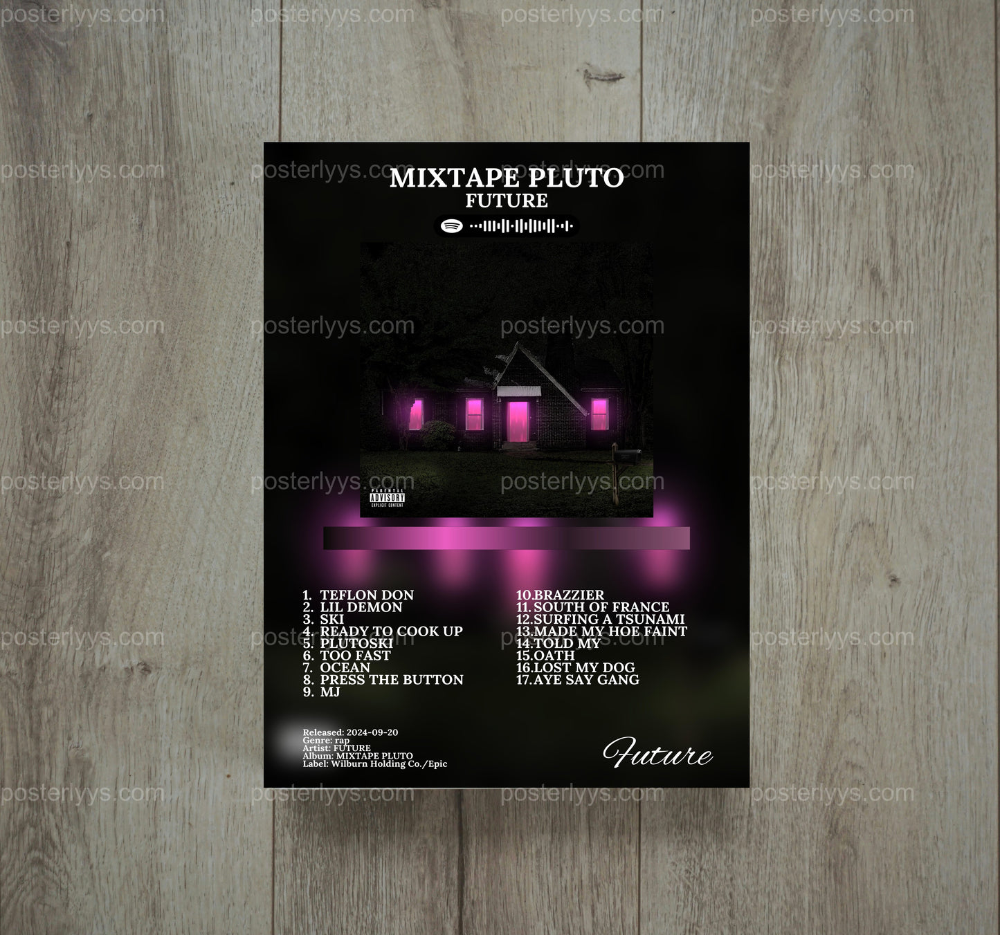 Mixtape Pluto - Wall Mockup
