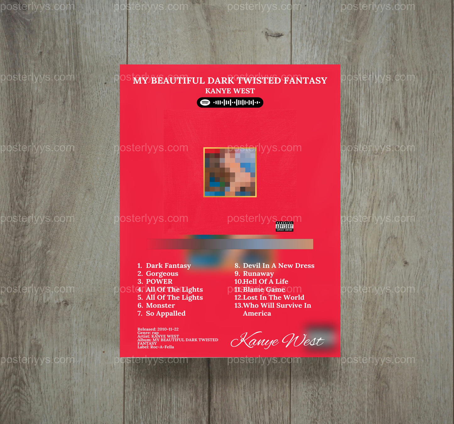 Dark R&B Album Art Poster - Wall Mockup
