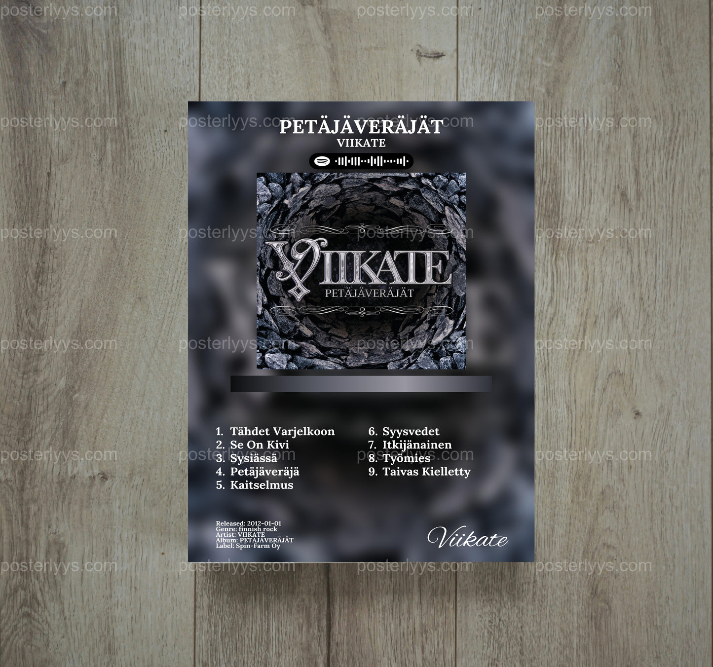 Petäjäveräjät Album Art Poster: Dark Rock Aesthetic Print, Customizable Sizes - Wall Mockup