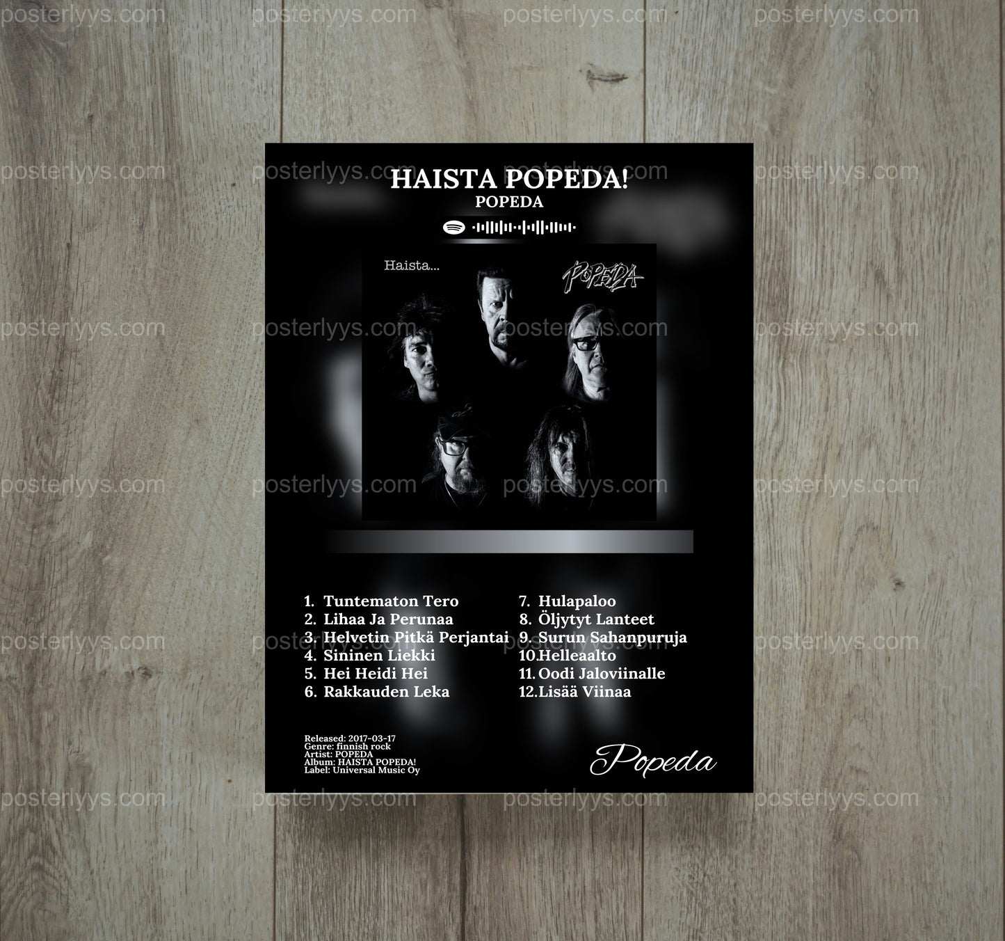 Finnish Rock Black & White Print - Wall Mockup