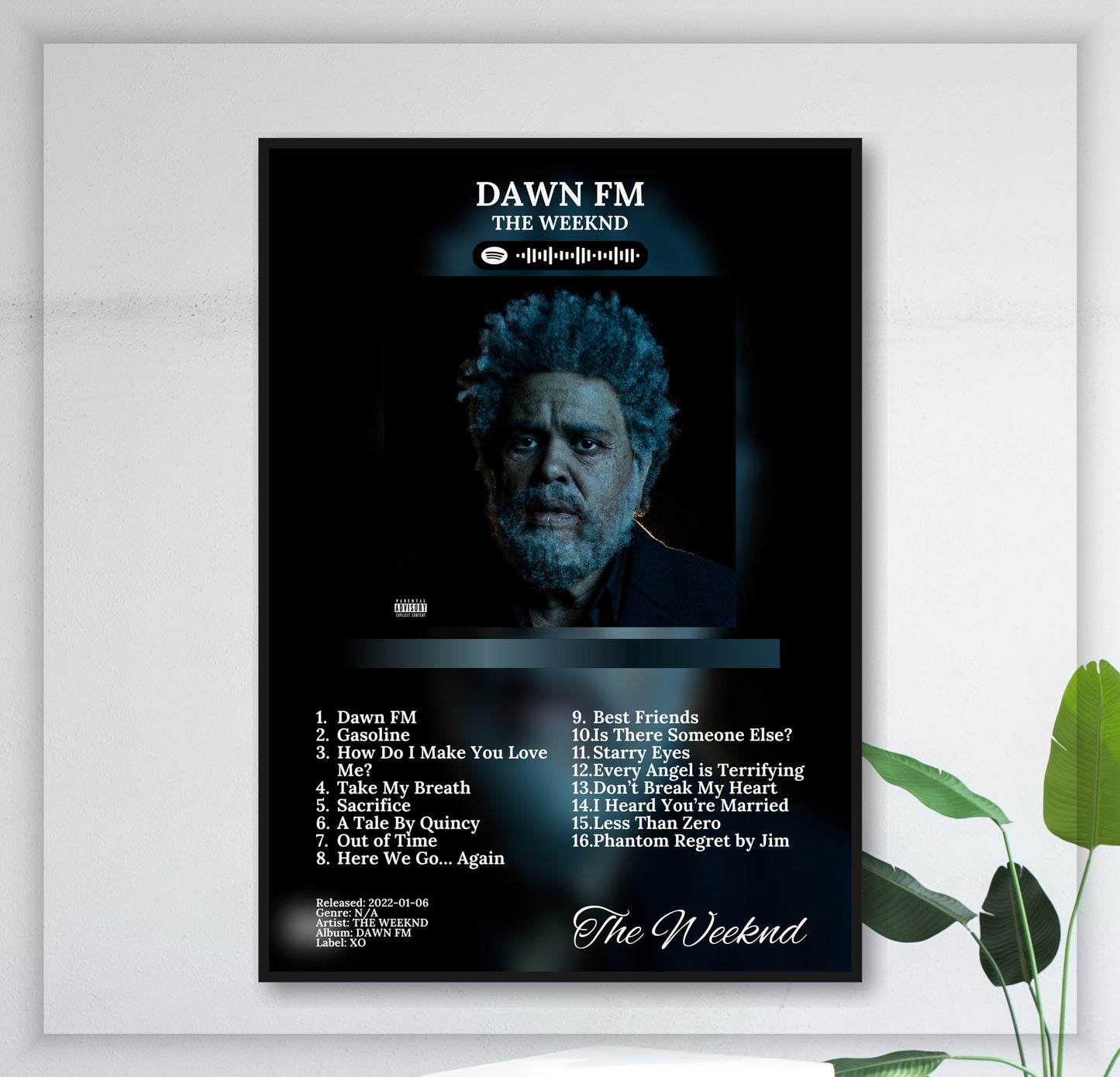 The Weeknd - Dawn FM juliste seinällä