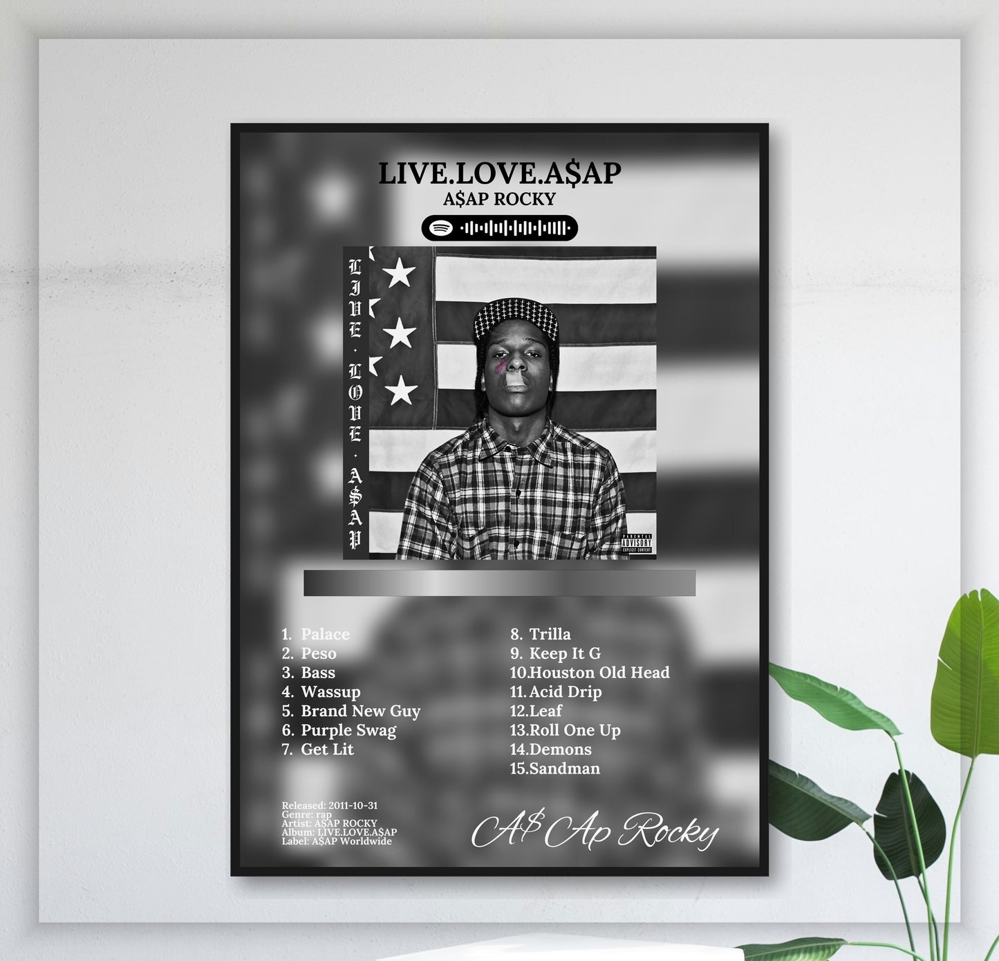 Live.Love.A$Ap - Wall Mockup
