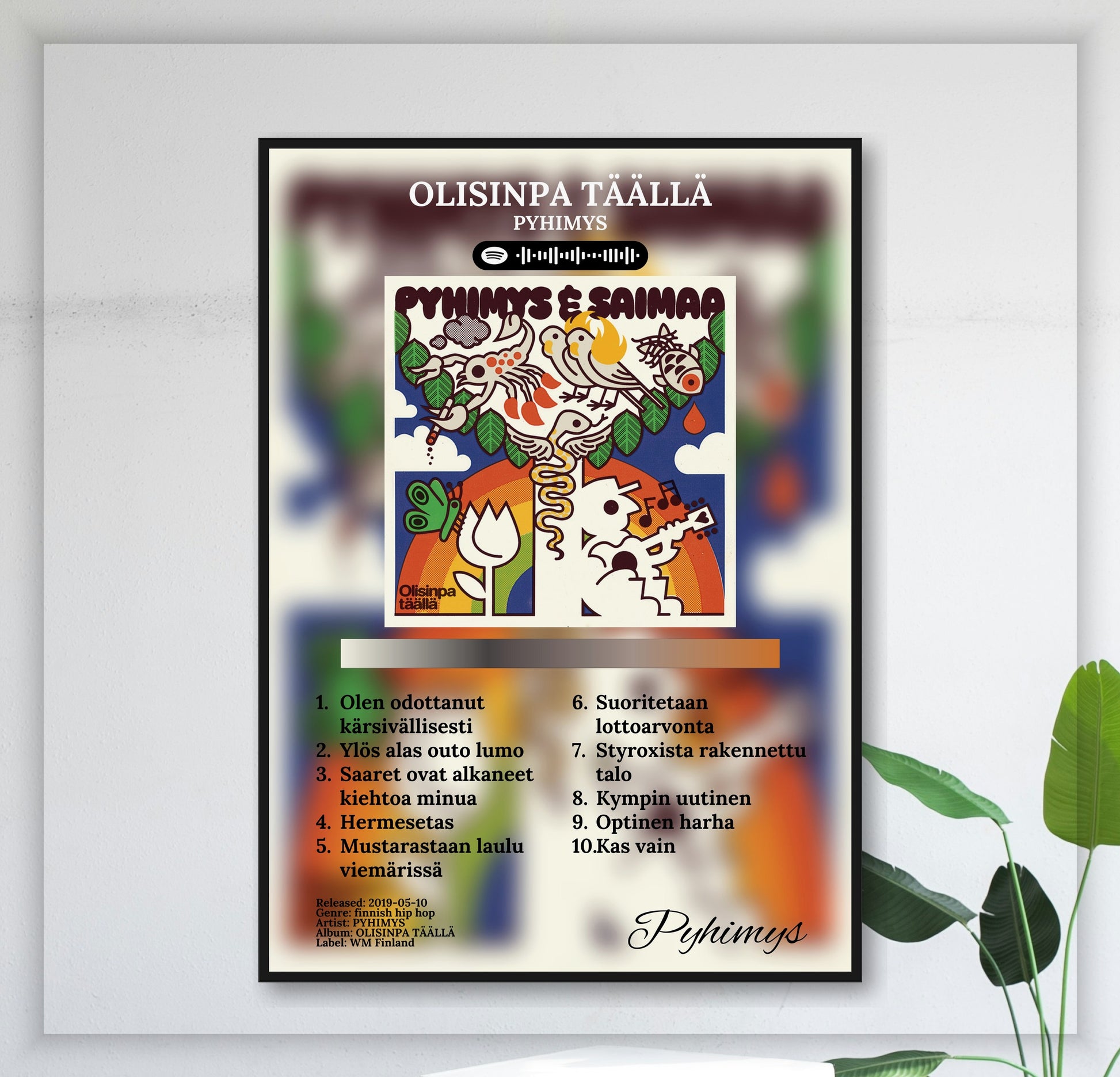 Olisinpa Täällä - Wall Mockup