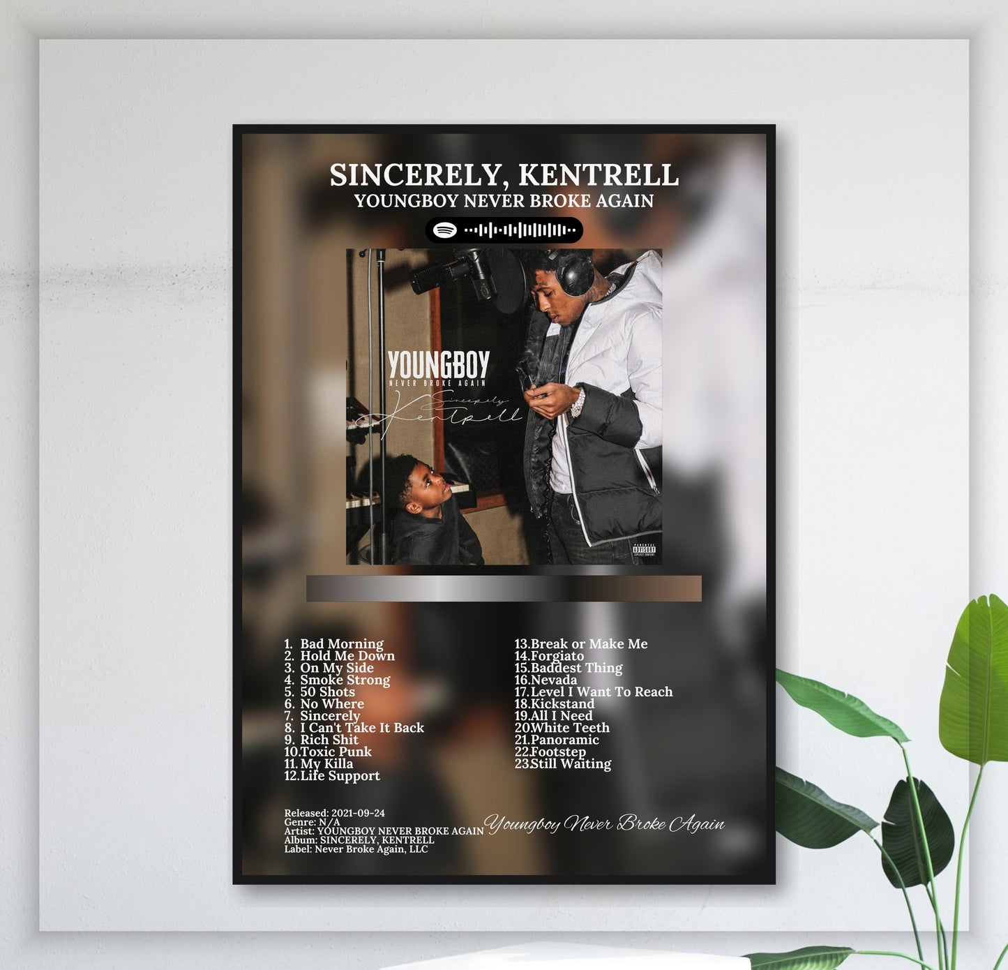 Sincerely, Kentrell - Wall Mockup