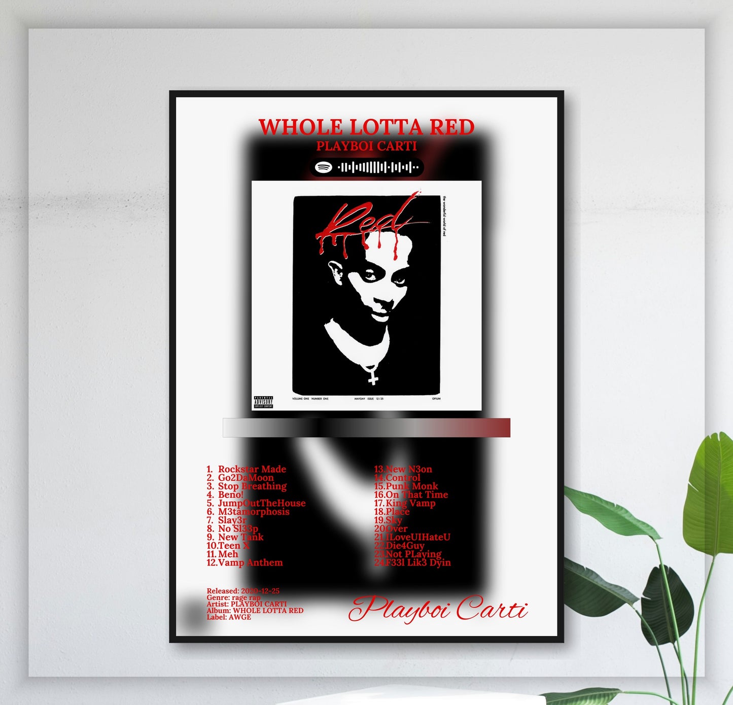 Whole Lotta Red - Wall Mockup