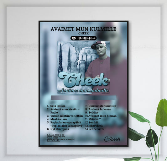 cheek-avaimet-mun-kulmille juliste seinällä