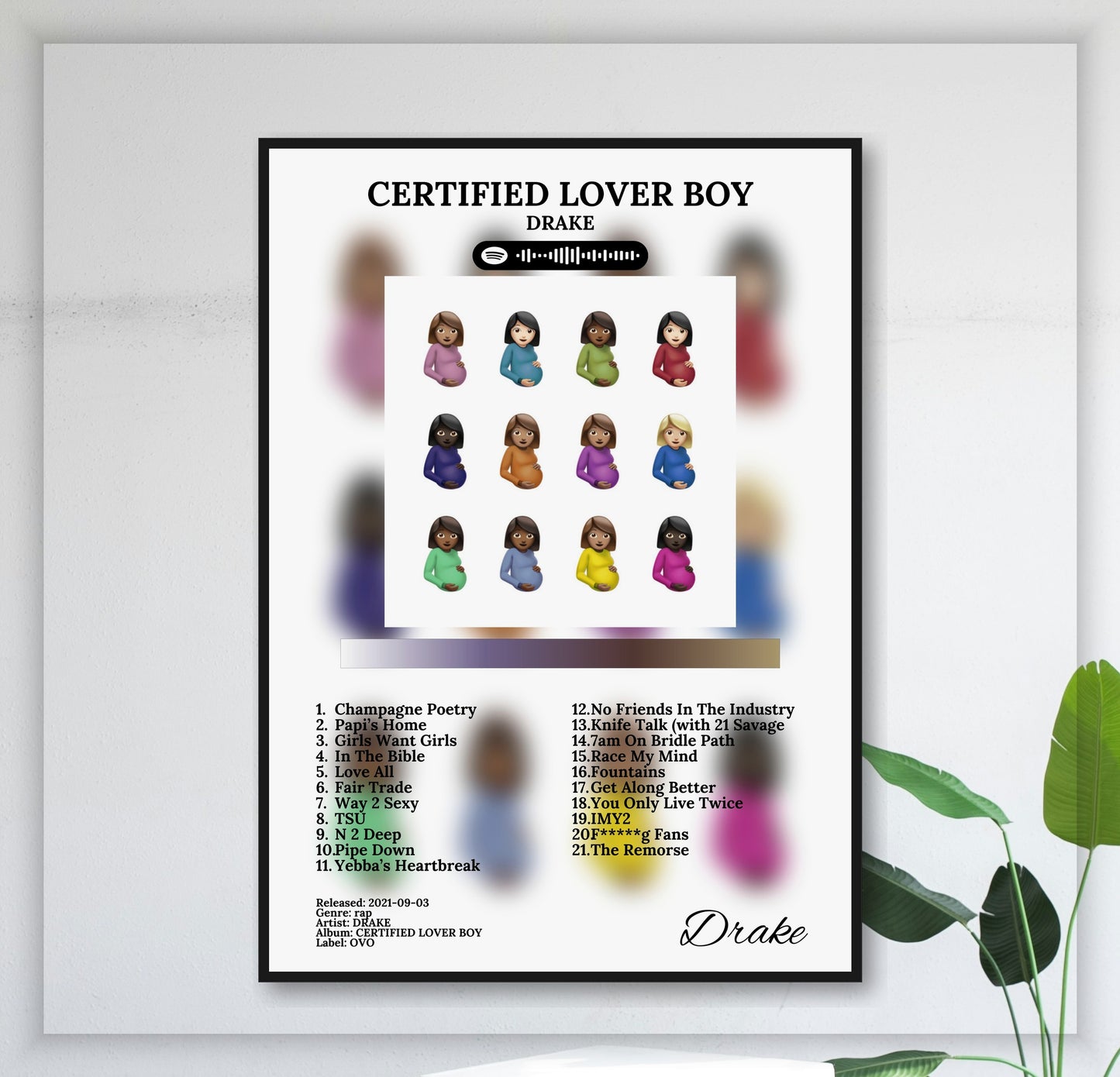 drake-certified-lover-boy juliste seinällä