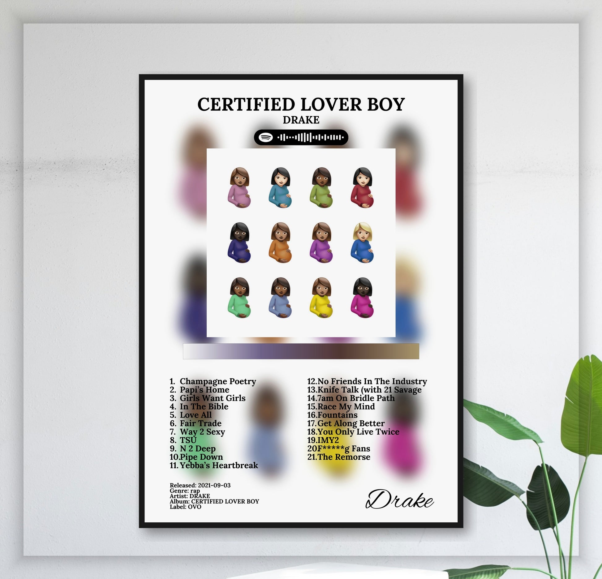 drake-certified-lover-boy juliste seinällä