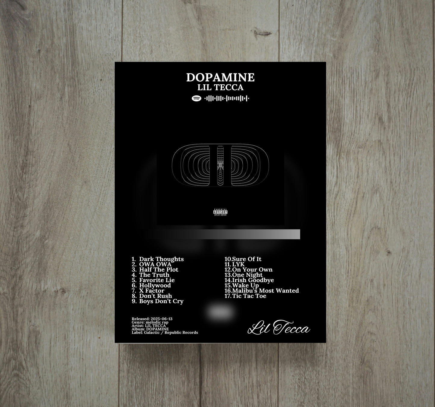 Abstract Black & White Music Print - Wall Mockup