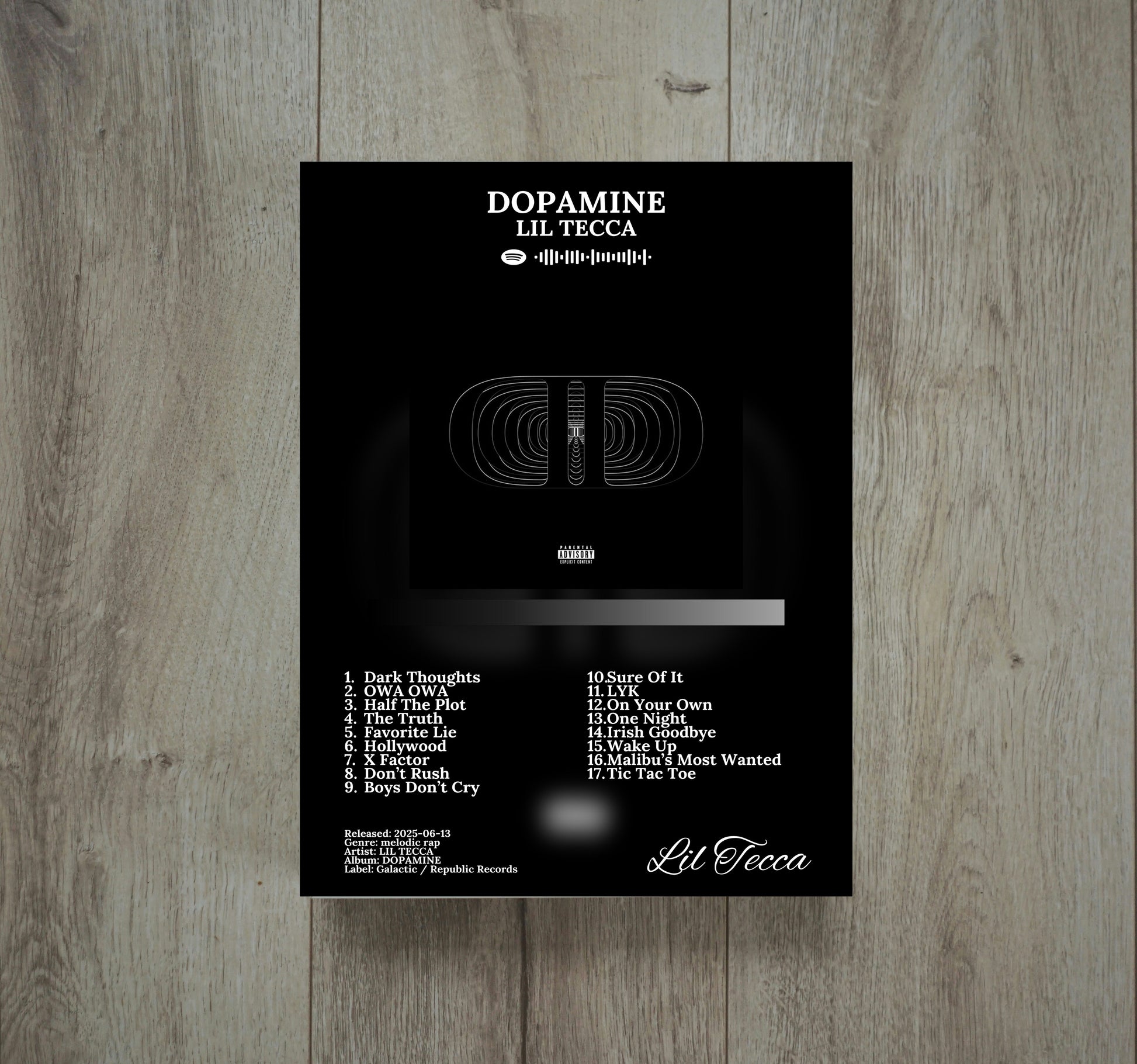 Abstract Black & White Music Print - Wall Mockup