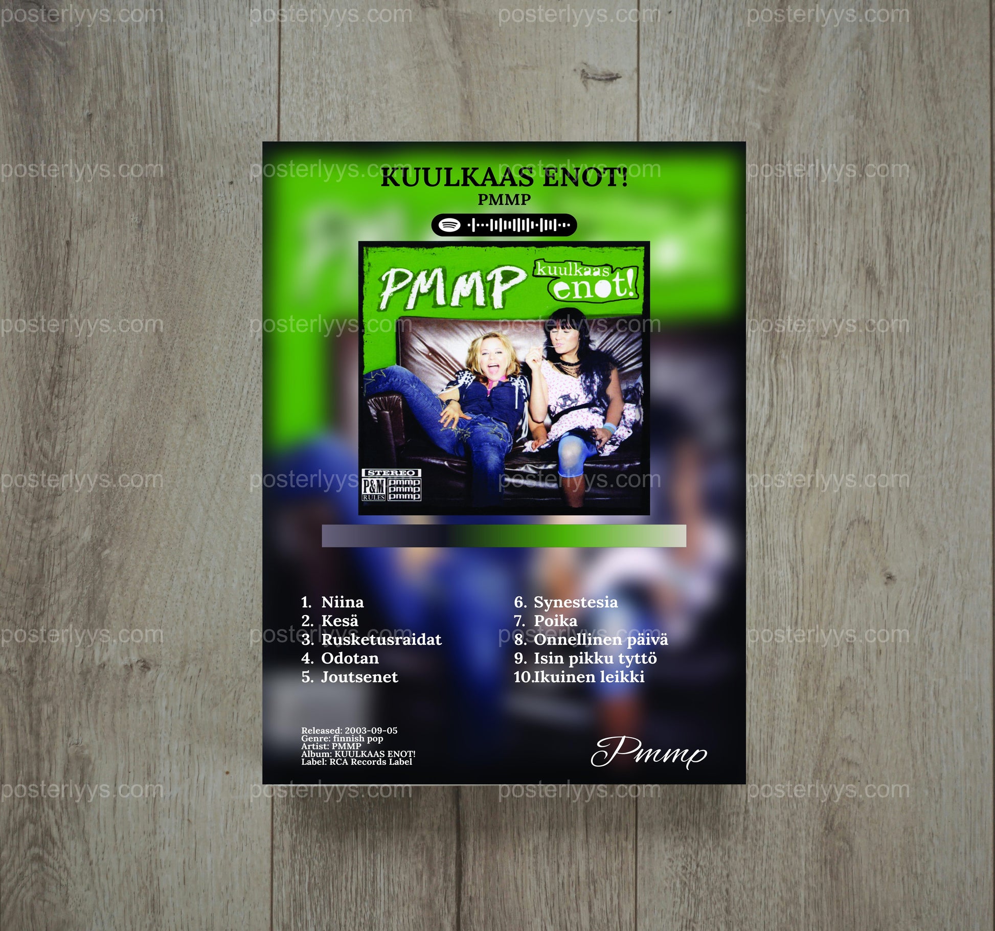 Pmmp "Kuulkaas Enot!" Album Cover Art Print – Vibrant Finnish Pop Music Poster - Wall Mockup