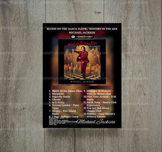 Michael Jackson'S Blood On The Dance Floor: History In The Mix Album Art Poster - Wall Mockup
