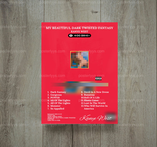 Dark R&B Album Art Poster - Wall Mockup