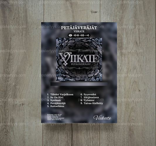 Petäjäveräjät Album Art Poster: Dark Rock Aesthetic Print, Customizable Sizes - Wall Mockup