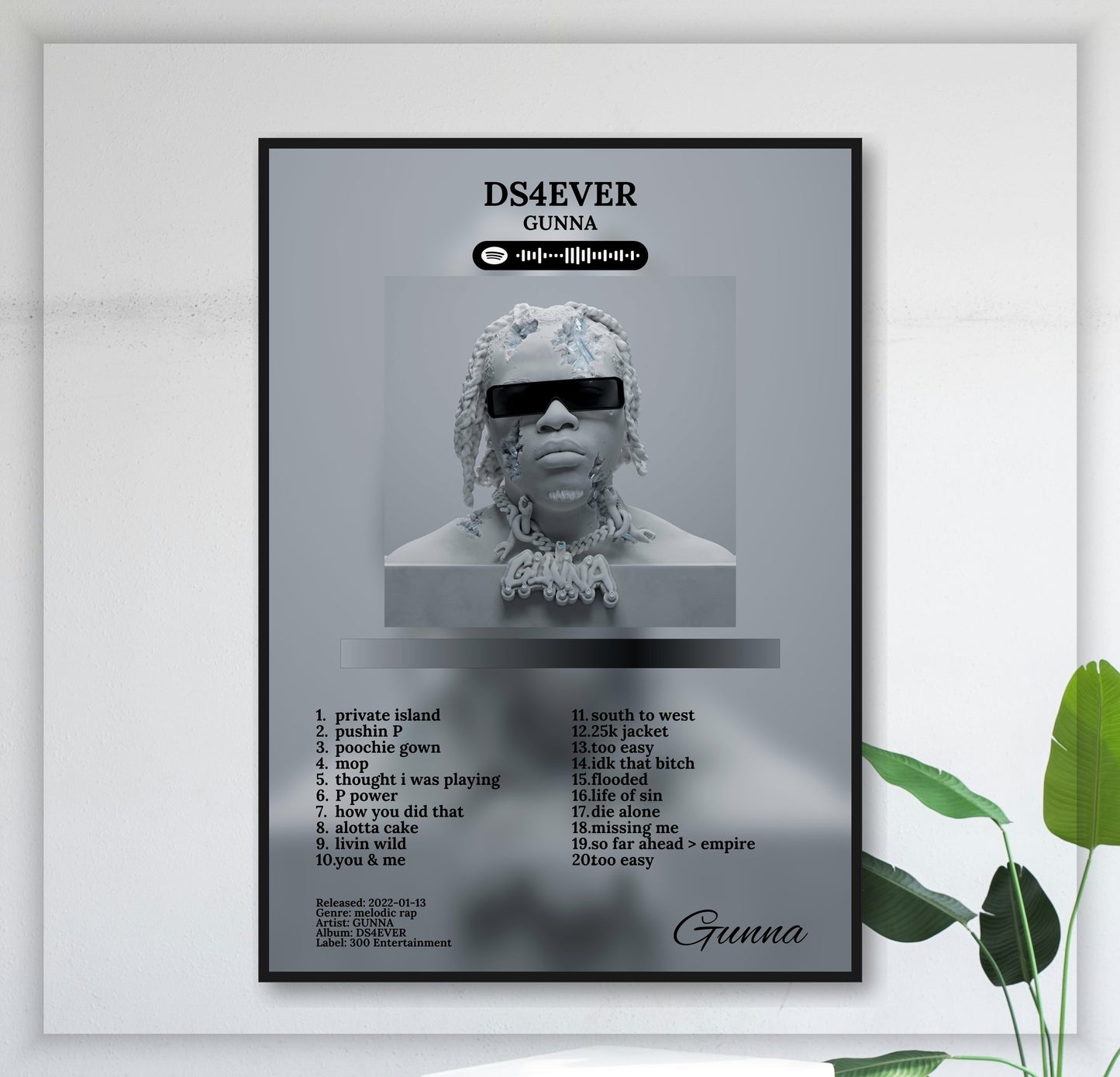 gunna-ds4ever juliste seinällä