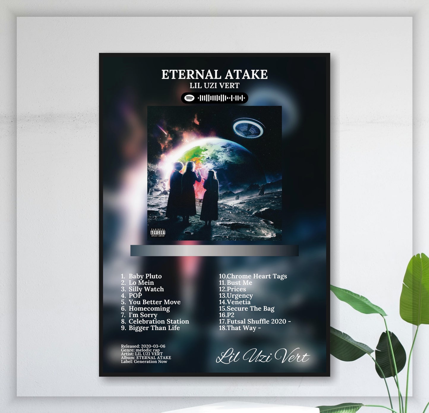 lil-uzi-vert-eternal-atake juliste seinällä
