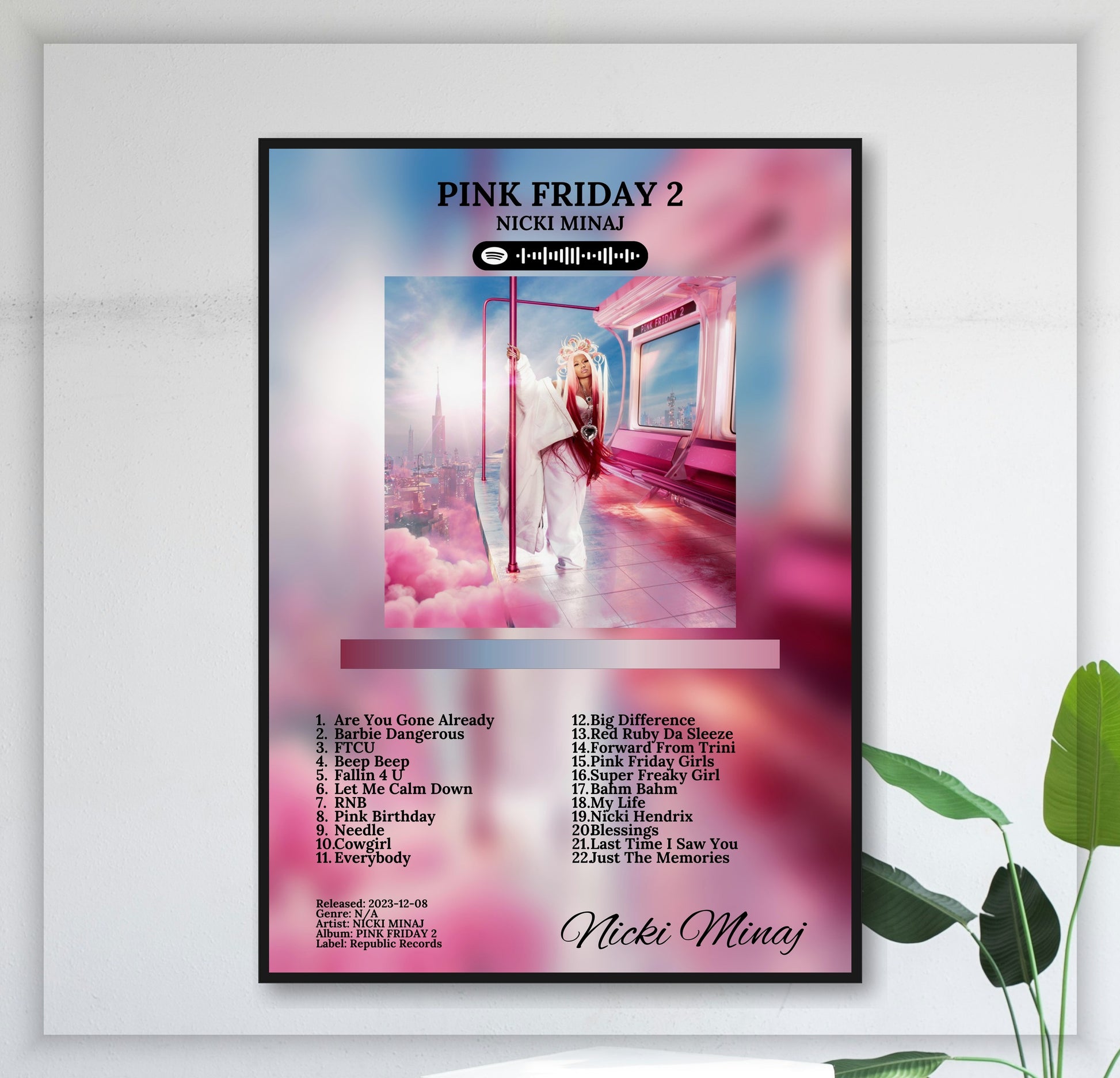 Nicki Minaj - Pink Friday 2 juliste seinällä