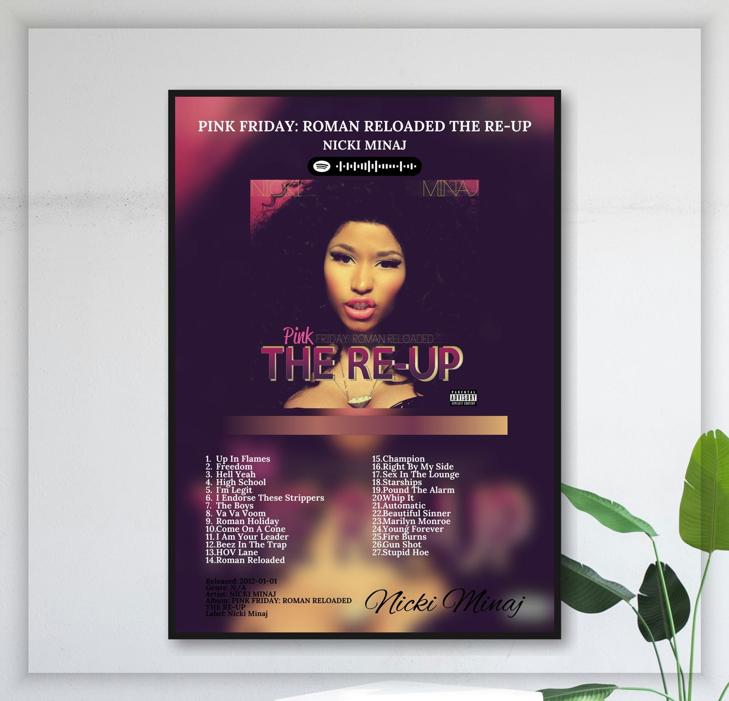 Nicki Minaj - Pink Friday: Roman Reloaded The Re-Up (Explicit Version) juliste seinällä