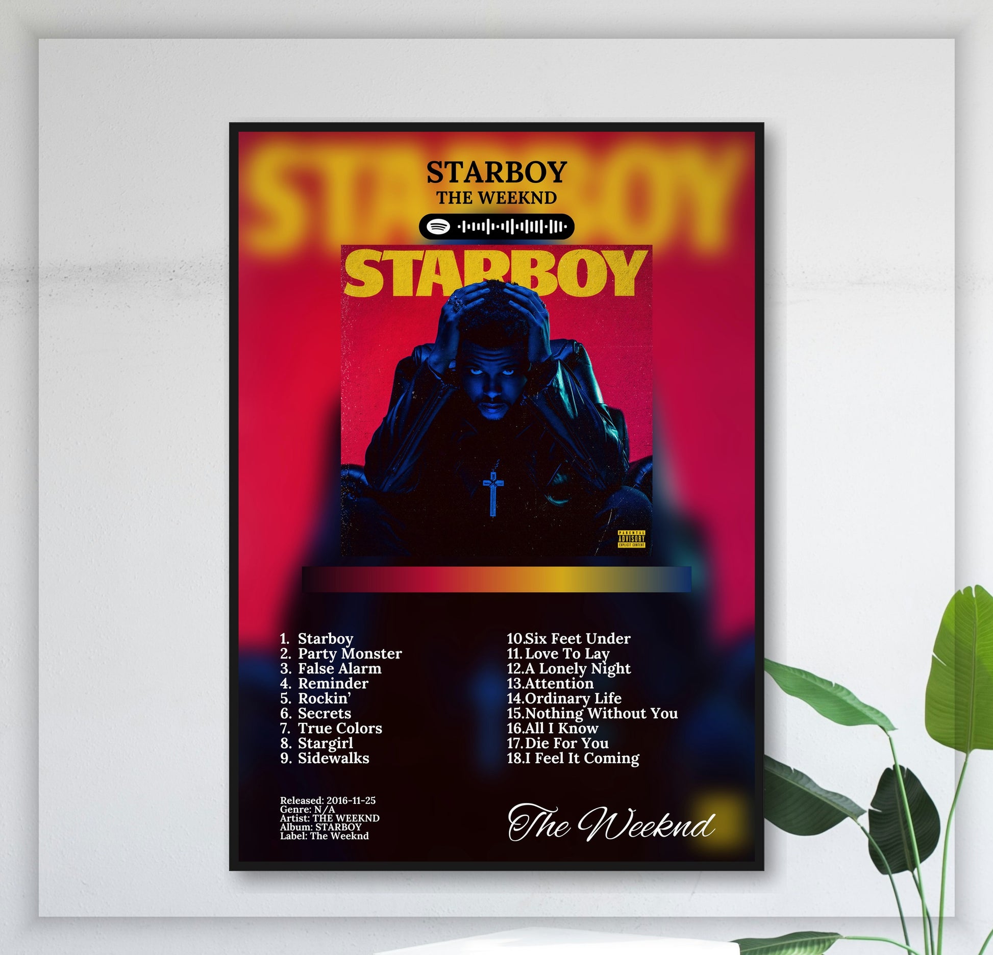 The Weeknd - Starboy juliste seinällä